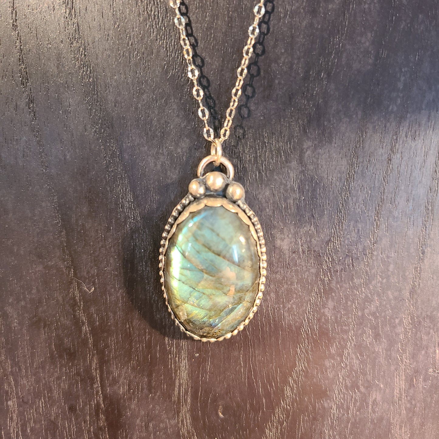 Large Labradorite Triple Dot Pendant