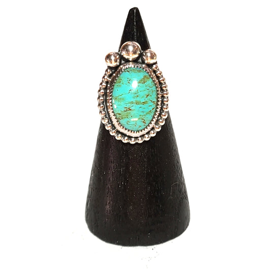 Turquoise Ring with Silver Accents