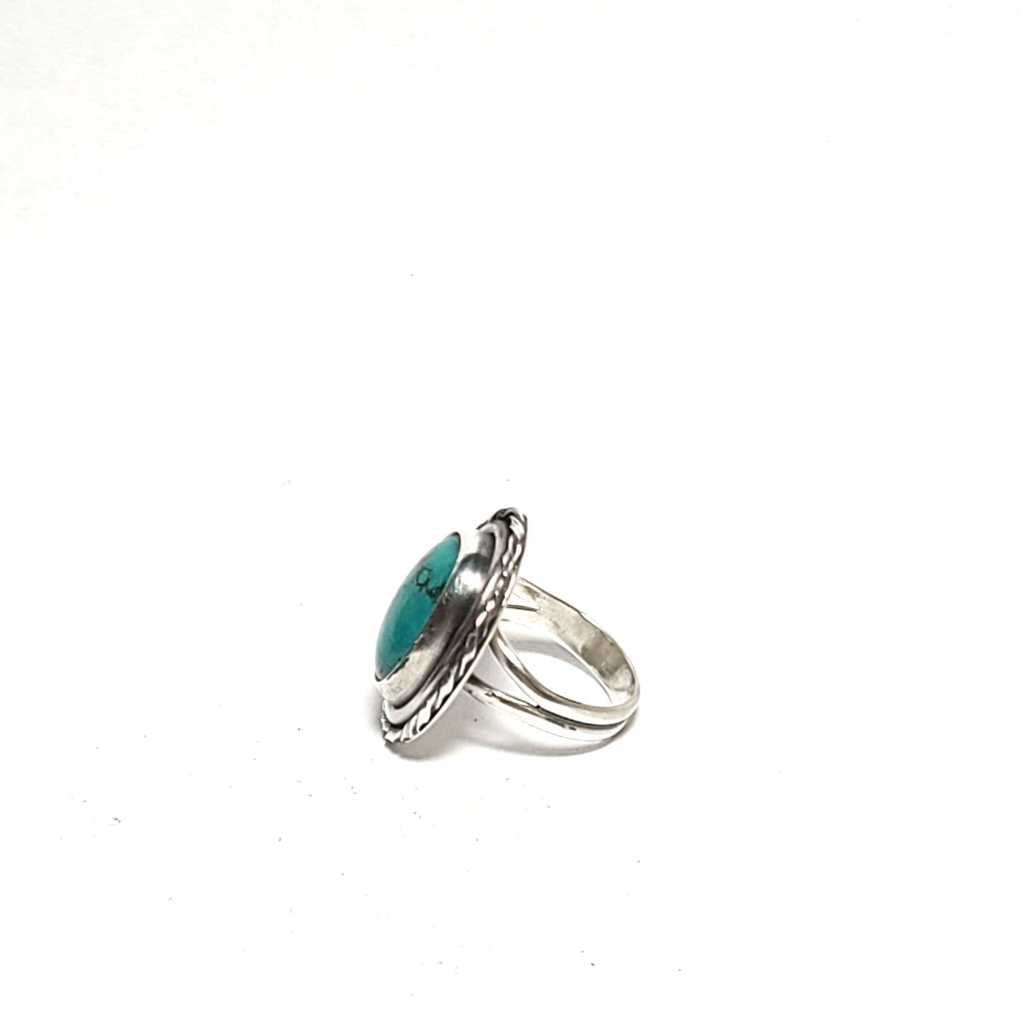 Turquoise Ring with Twisted Rope