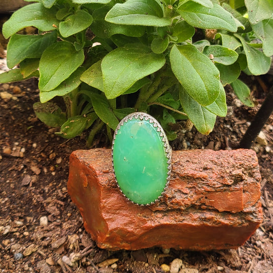 Large Chrysoprase Ring