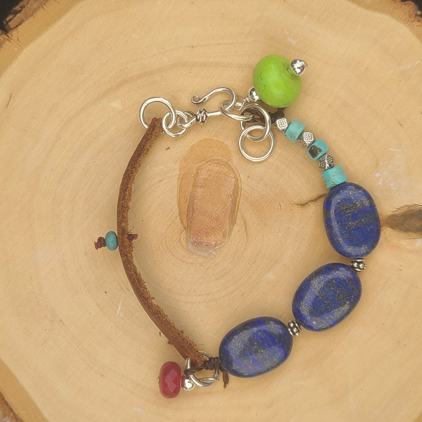 Lapis Lazuli & Leather Bracelet