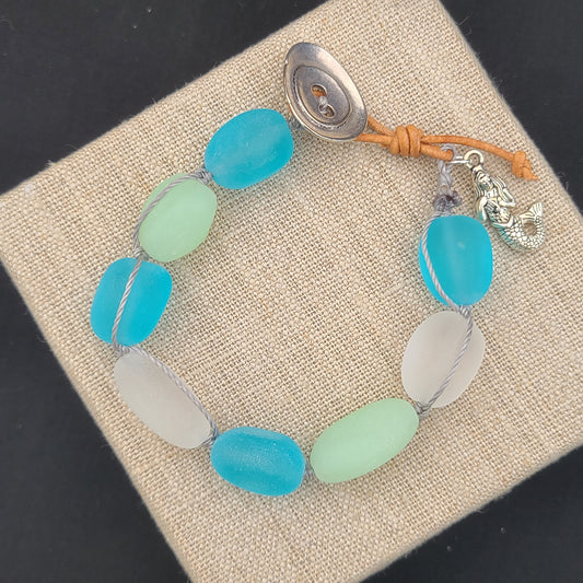 Sea Glass Knotted Bracelet