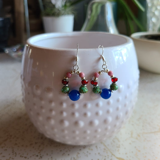 Blue Onyx Teardrop Earrings