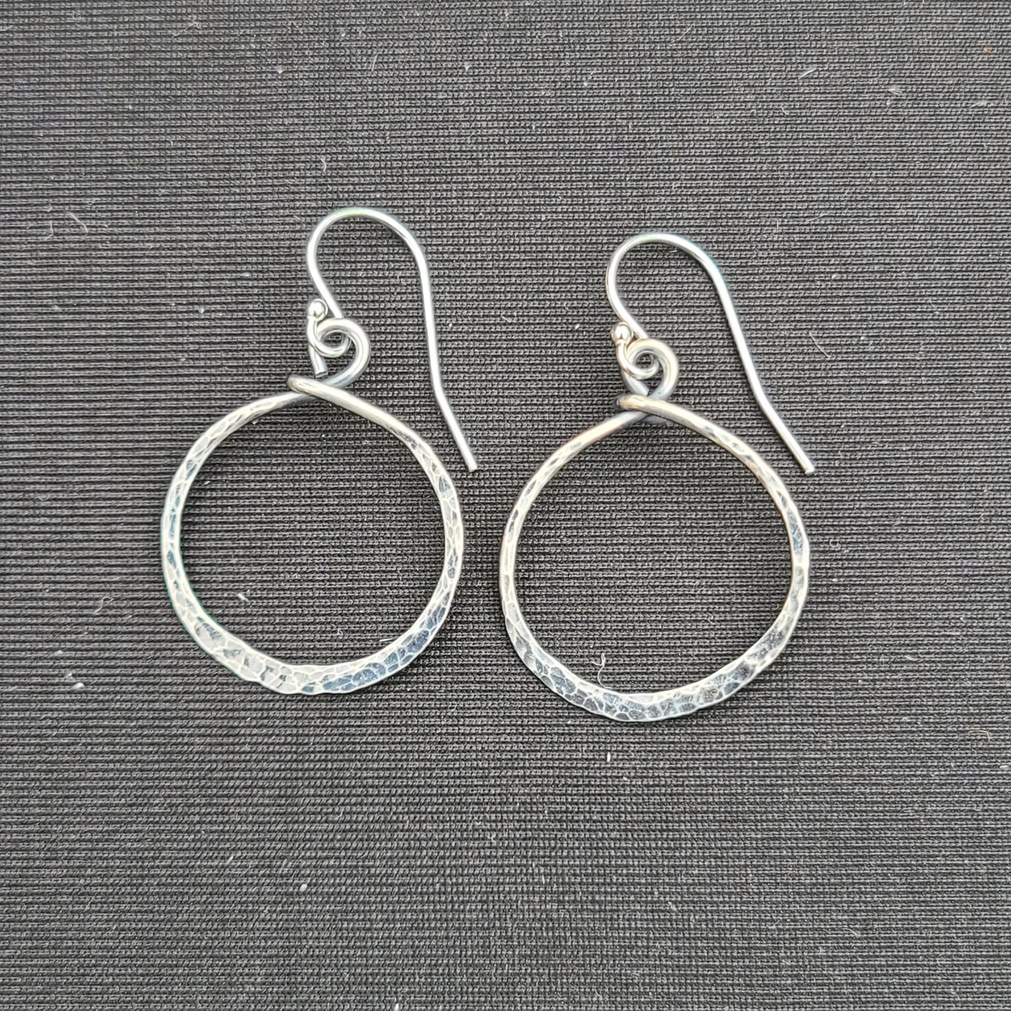 Hammered Sterling Silver Hoop Earrings