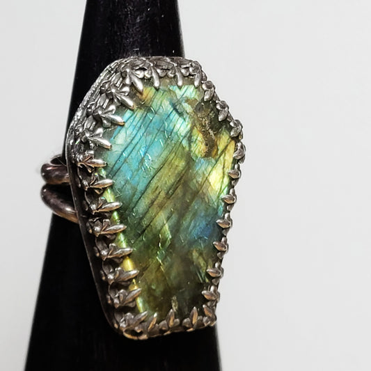Labradorite Coffin Ring