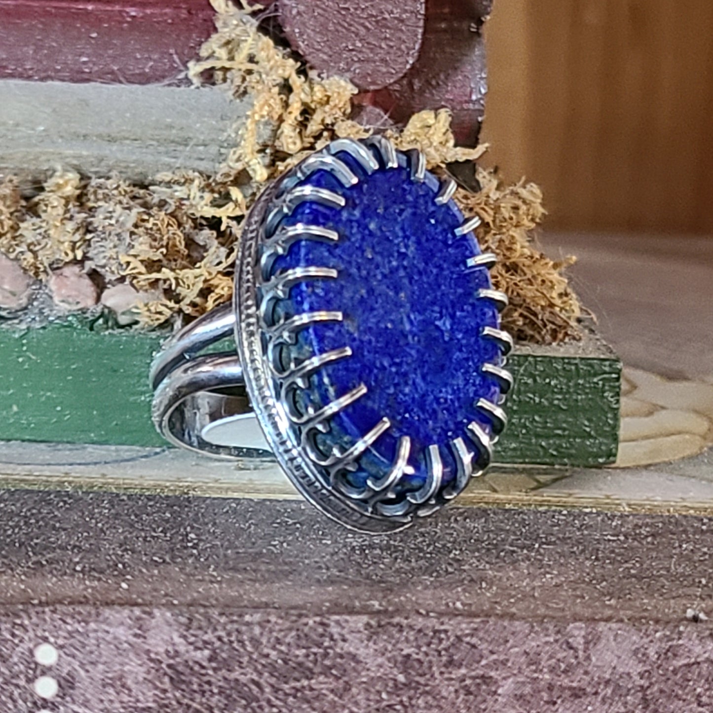 Impressive Lapis Lazuli Statement Ring