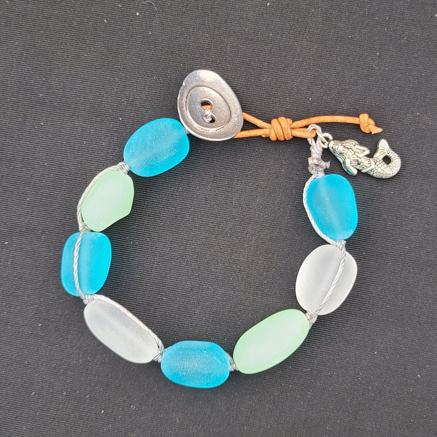 Sea Glass Knotted Bracelet