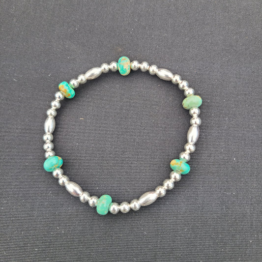 Turquoise and Sterling Silver Stacker Bracelet