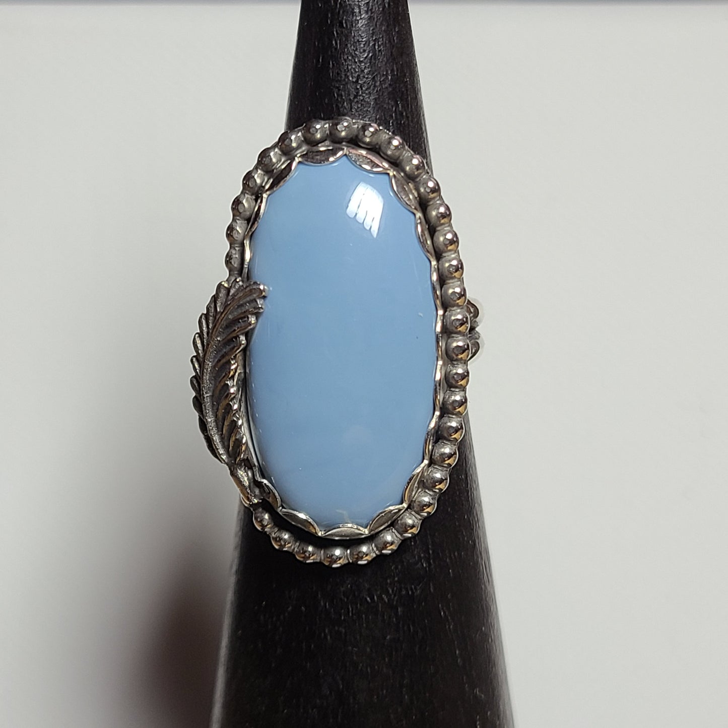 Blue Owyhee Opal & Sterling Silver Ring